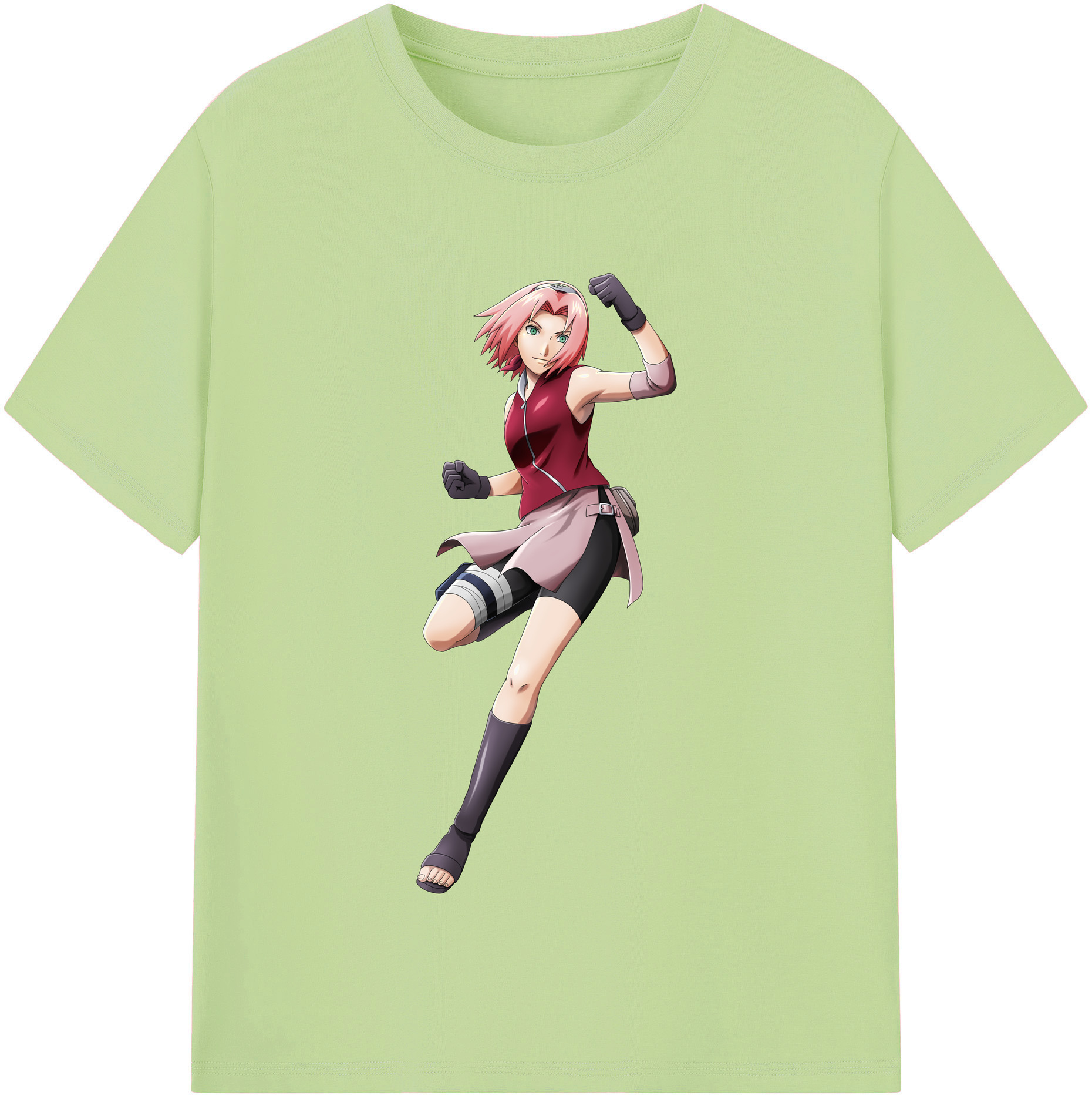 （画像用） NARUTO -ナルト- 春野サクラ Haruno Sakura 綿100％半袖Tシャツ（フロントプリント）